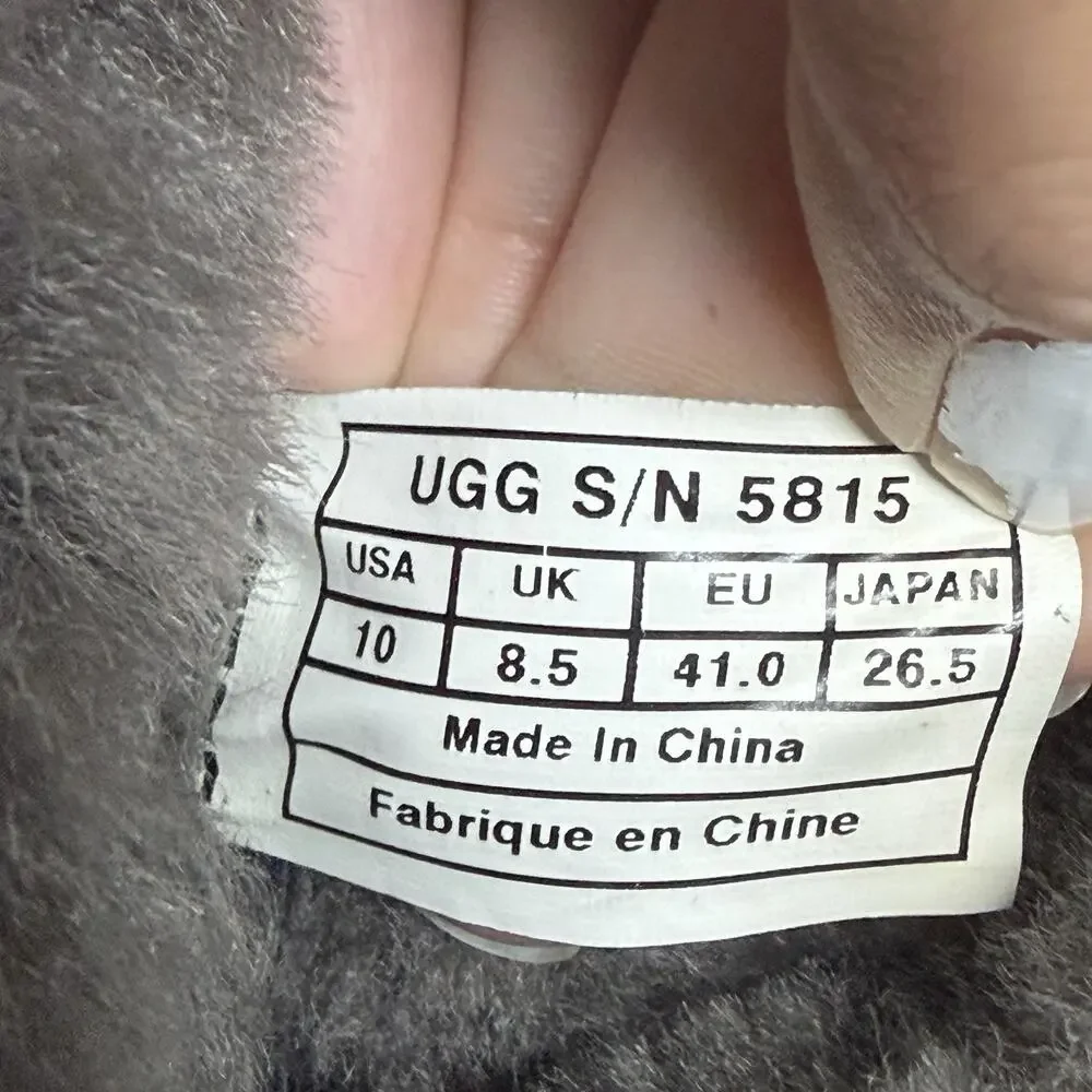 UGG Australia Classic Tall 5815 Gray Sheepskin Boots Womens Size 10